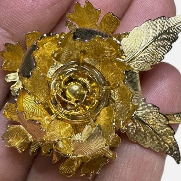 Vintage Warner DAY AND NIGHT Mechanical Flower Set - Brooch & Matching Earrings - Picture 2 of 9